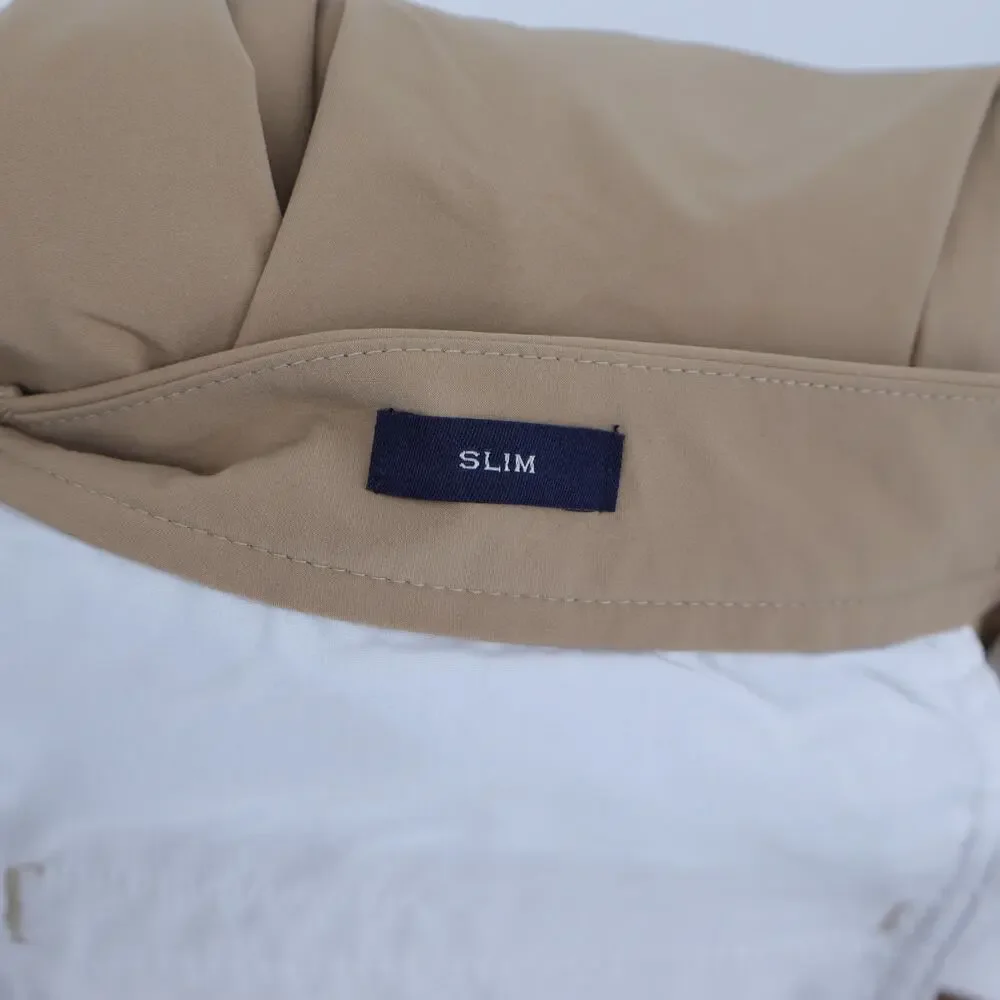 J. CREW Slim Fit Tech Chino Pants Dark Khaki Flex Zip Fly Mid Rise Men's 33X32